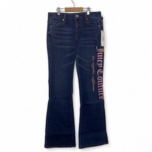 Juicy Couture Dark Blue Flare Jeans with Pink Logo